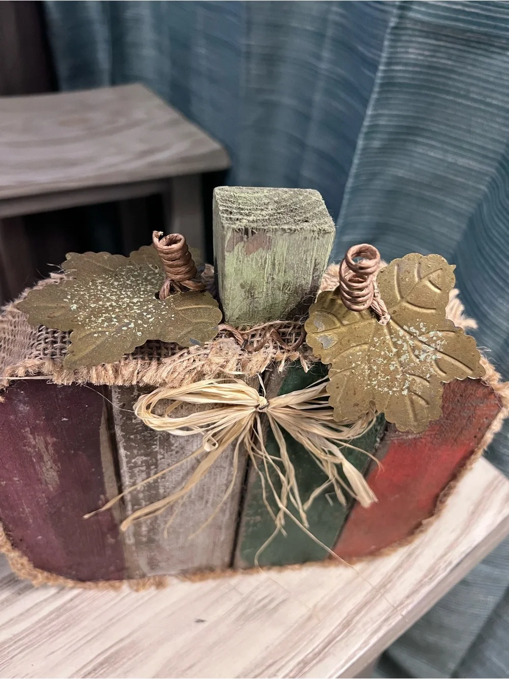 Rustic Wooden Pumpkin Fall Decor Primitive Harvest Tabletop Decoration